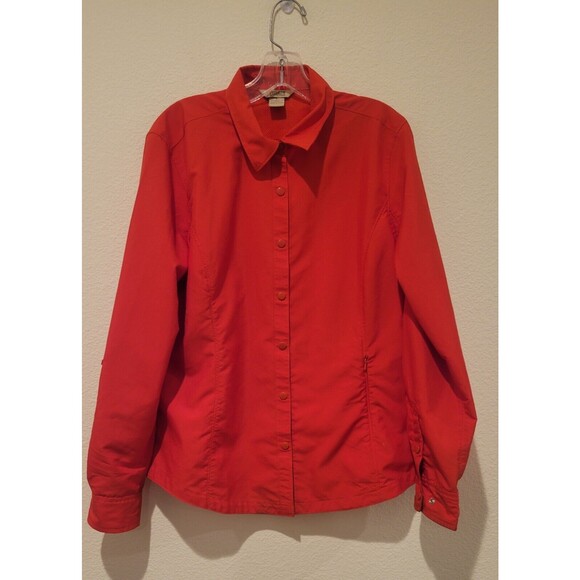 Duluth Trading Co Other - Duluth Trading Co Coolplus Long Sleeve Roll Tab Snap Vented Reddish Orange LG